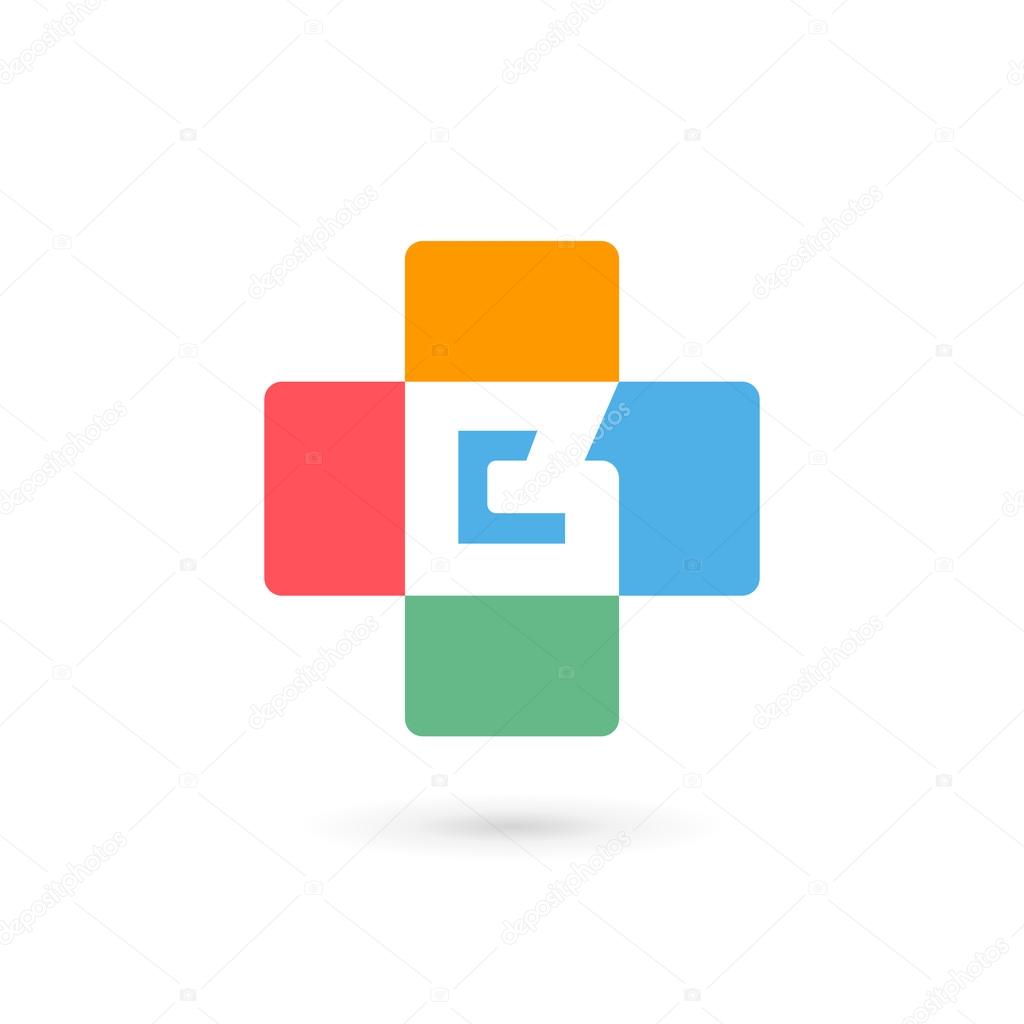 Letter B cross plus logo icon design template elements