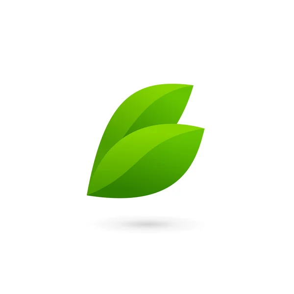 Letra B eco deja elementos de plantilla de diseño icono logo — Vector de stock