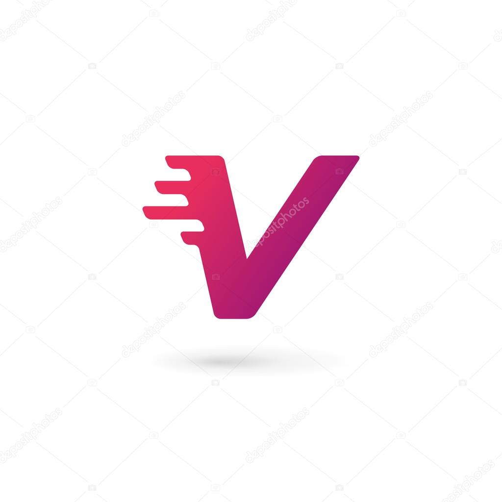 Letter V number 5 logo icon design template elements