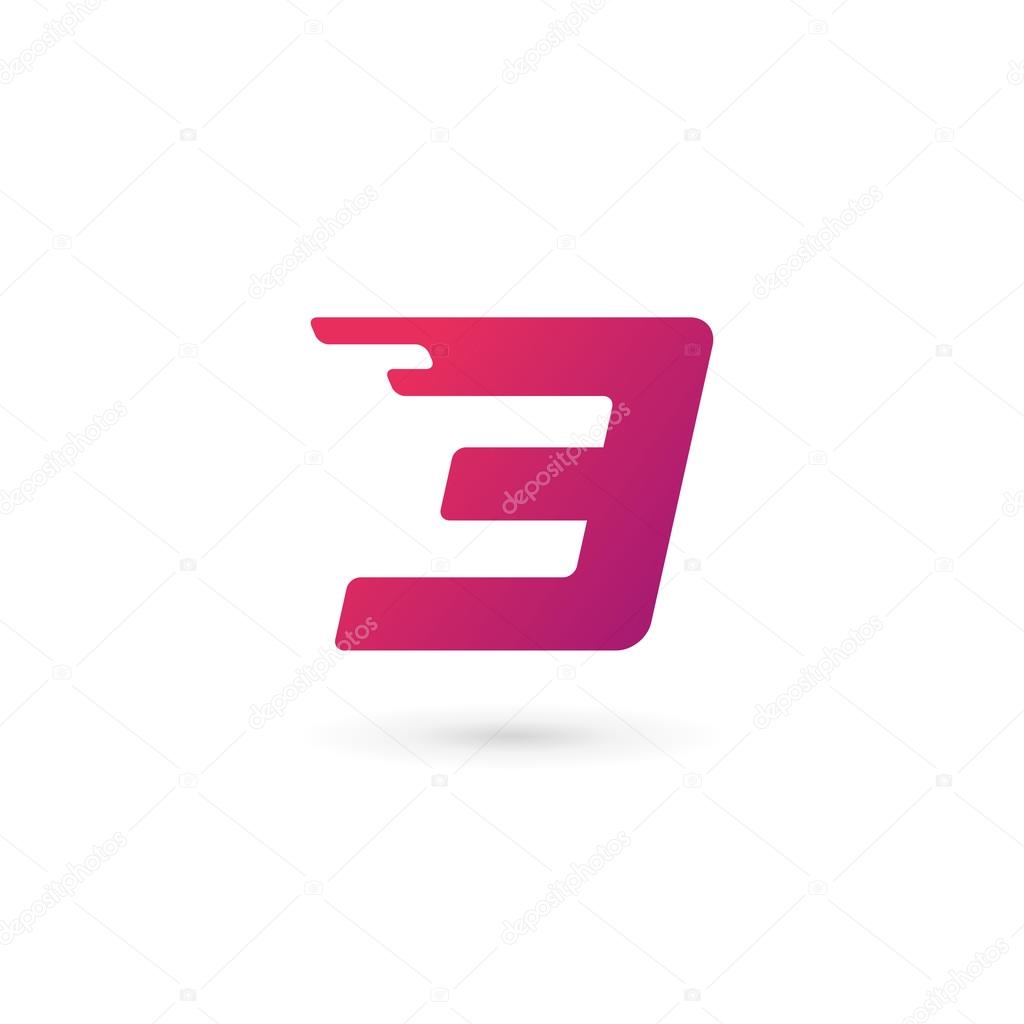 Number 3 logo icon design template elements
