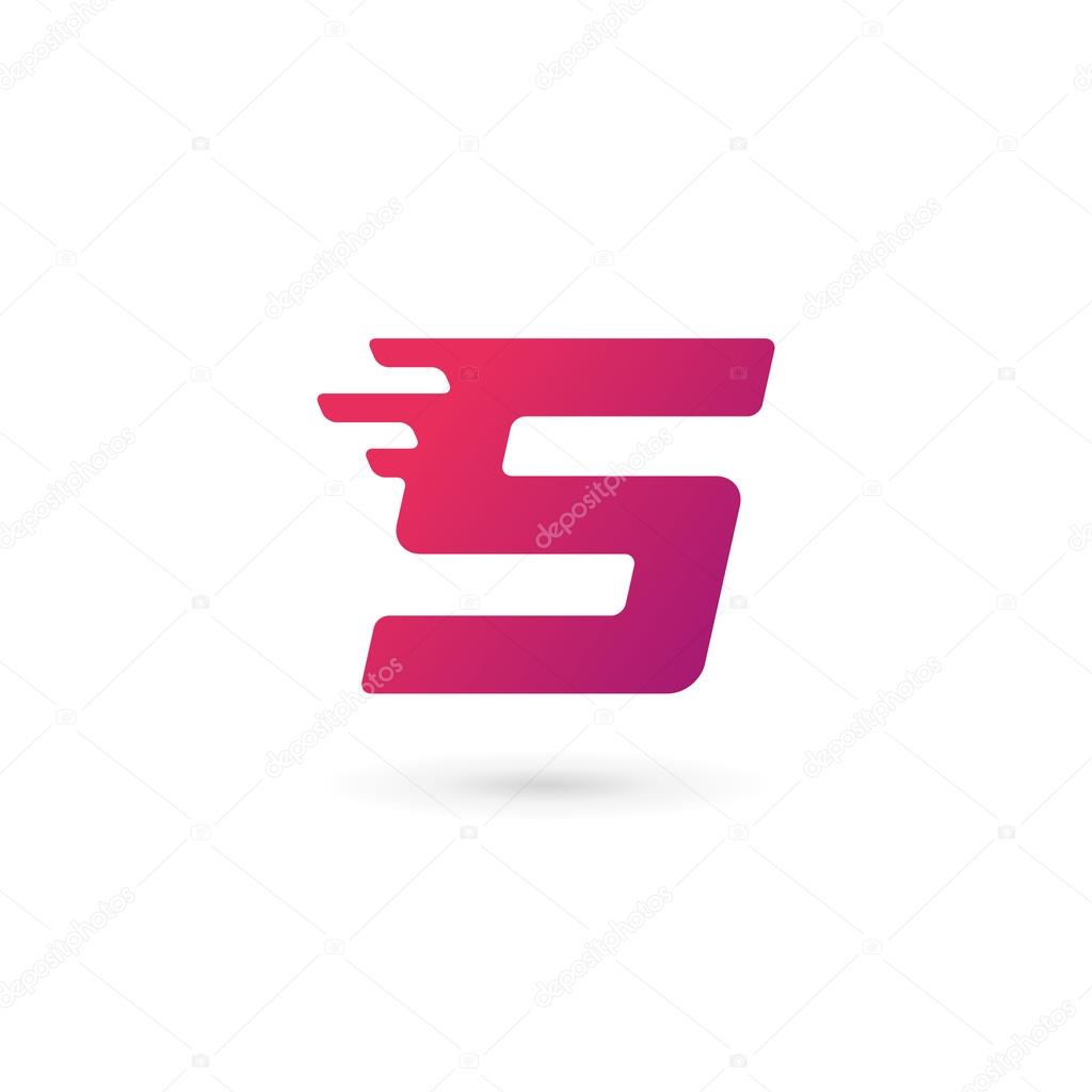 Letter S number 5 logo icon design template elements