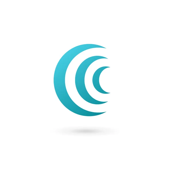 手紙 C 無線ロゴ アイコン デザイン テンプレート要素 — ストックベクタ