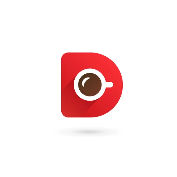 Letter D koffie logo pictogram-ontwerpelementen sjabloon — Stockvector