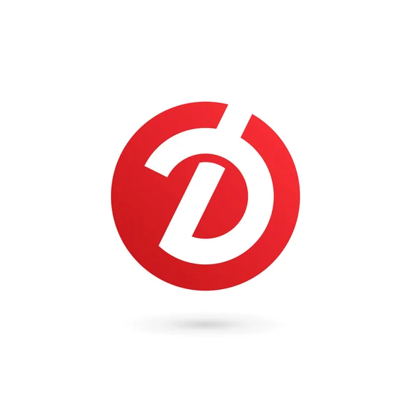 Bokstav D logotyp ikon designmall element — Stock vektor