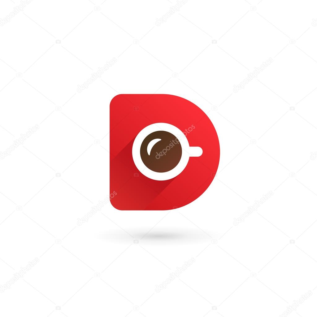 Letter D coffee logo icon design template elements
