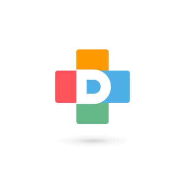 Letter D cross plus logo icon design template elements clipart