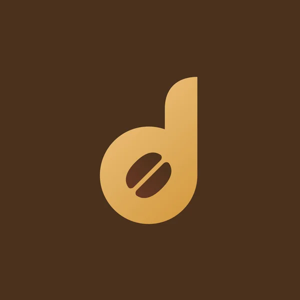 Bokstaven D kaffe logo ikon designelement mall — Stock vektor