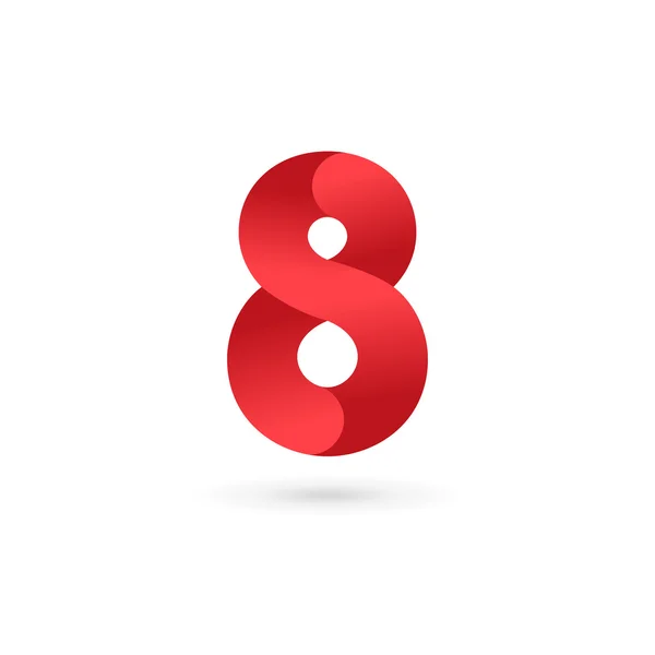 Número 8 elementos de modelo de ícone de logotipo — Vetor de Stock