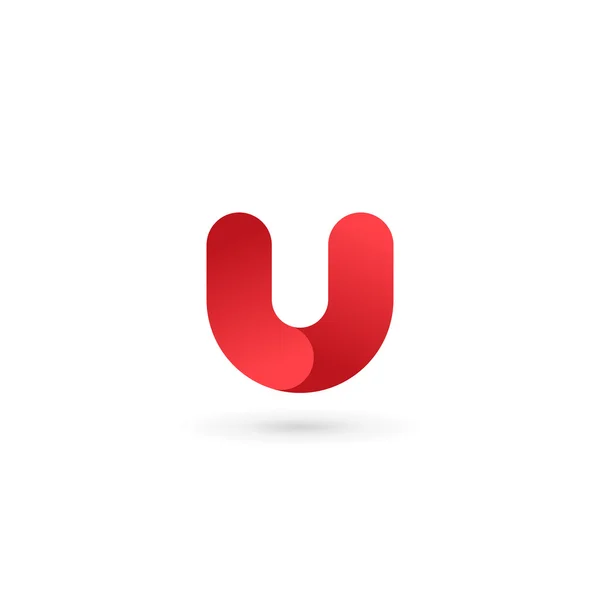 Levél U logó ikon design sablon elemek — Stock Vector