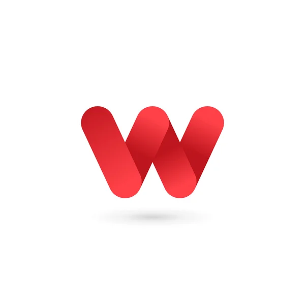 W harfi logo tasarım şablonu ögeleri — Stok Vektör
