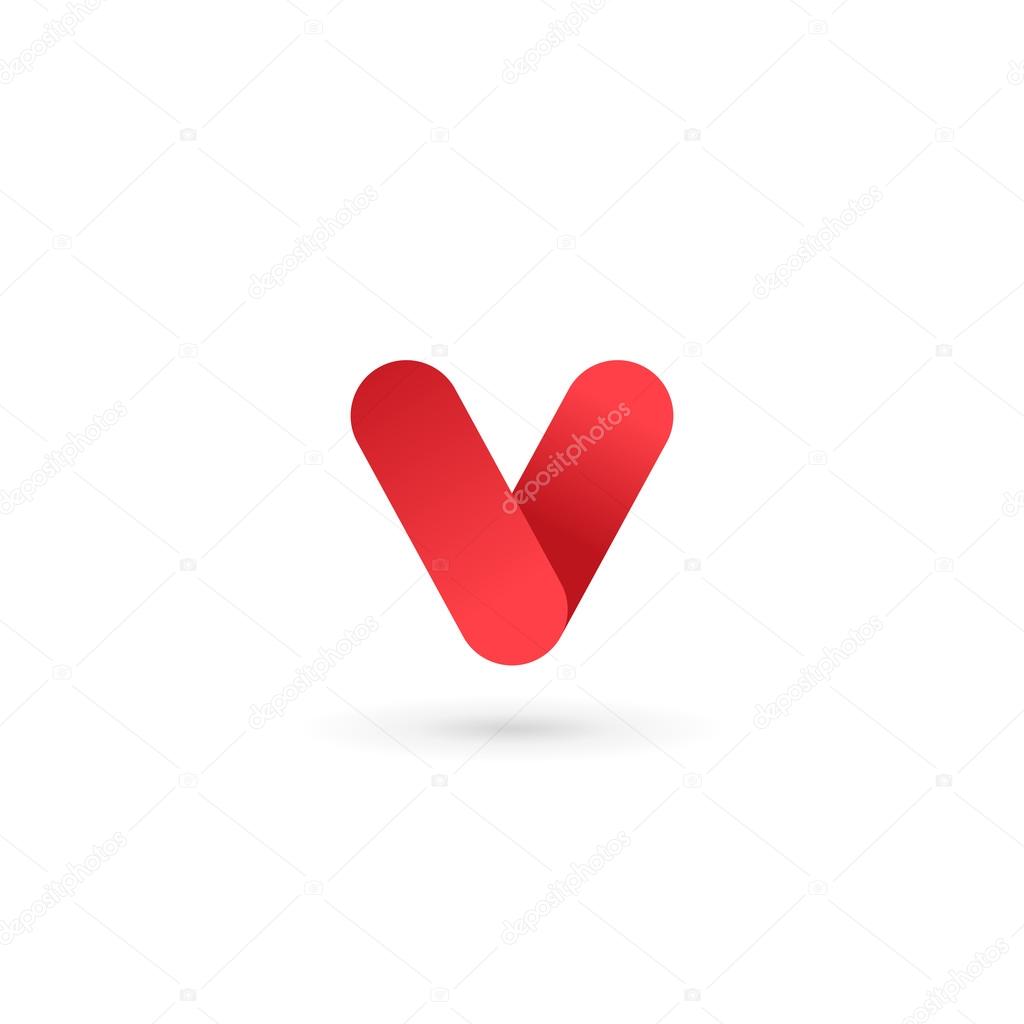 Letter V number 5 logo icon design template elements