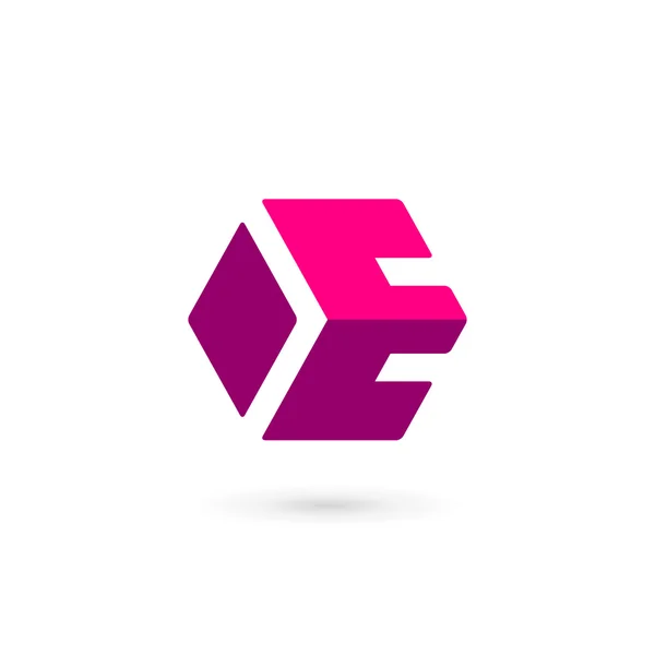 Elemen desain ikon ikon huruf E - Stok Vektor