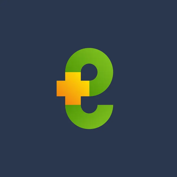 Γράμμα E Σταυρός συν στοιχεία πρότυπο σχεδιασμού εικονίδιο λογότυπο — Διανυσματικό Αρχείο
