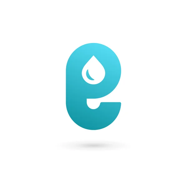 Элементы шаблона логотипа капли воды буквы E — стоковый вектор