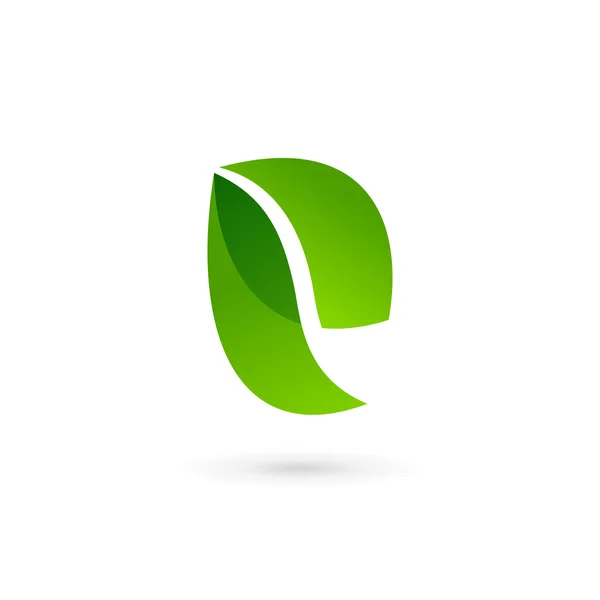 Letra E eco deja elementos de plantilla de diseño de icono de logotipo — Vector de stock