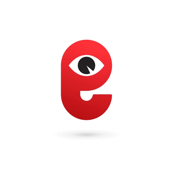 Letra E ojo icono icono de diseño de elementos de plantilla — Vector de stock