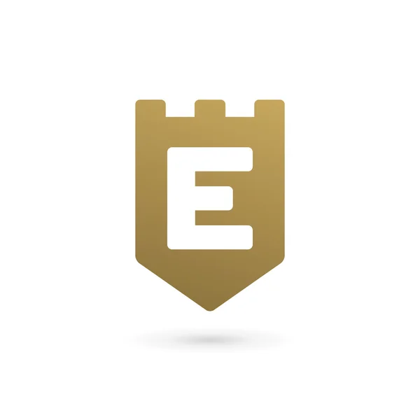 Lettera E logo scudo icona elementi modello di design — Vettoriale Stock