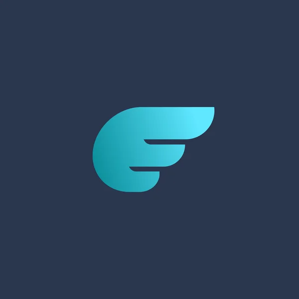 E BETŰ szárny logó ikonra design sablon elemei — Stock Vector