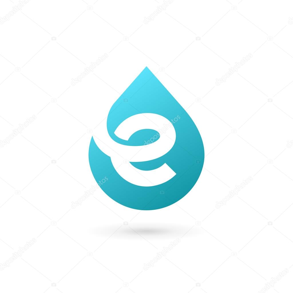 Letter E water drop logo icon design template elements
