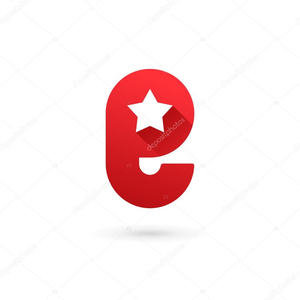 Letter E star logo icon design template elements