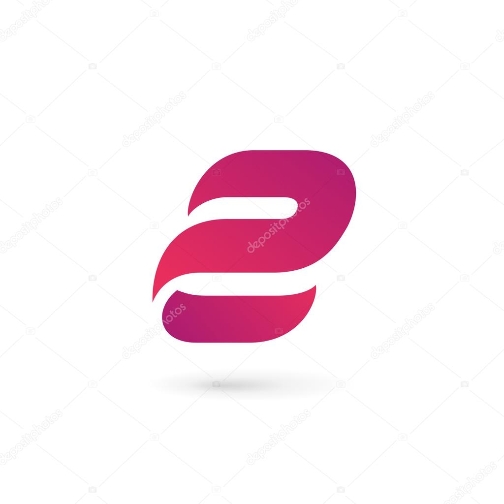Letter E number 2 logo icon design template elements