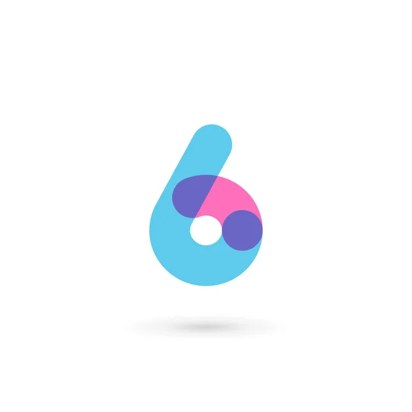Nummer 6 logo pictogram-ontwerpelementen sjabloon — Stockvector