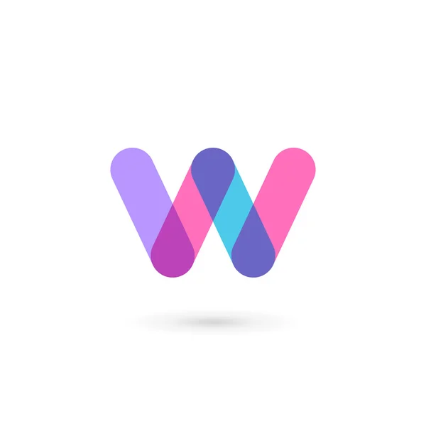 Levél W logó ikon design sablon elemek — Stock Vector