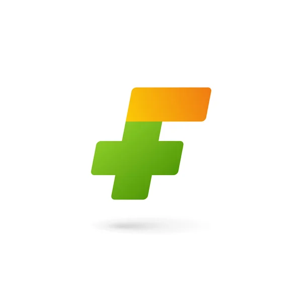 Buchstabe f Kreuz plus Logo-Symbol Design-Vorlagen-Elemente — Stockvektor