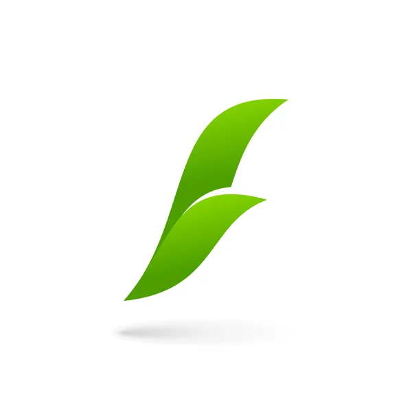 Letra F eco deja elementos de plantilla de diseño icono logo — Vector de stock