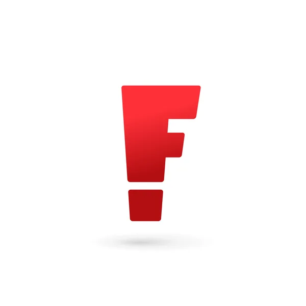 F betűt felkiáltójel logó ikonra design sablon elemei — Stock Vector