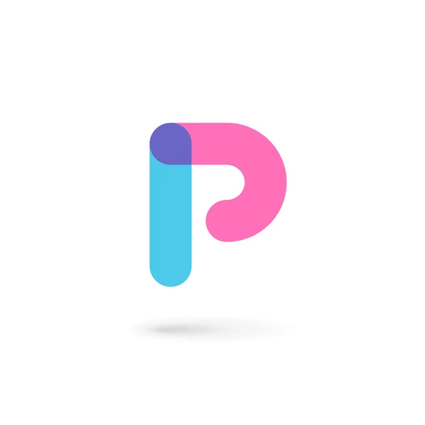 Στοιχεία προτύπου σχεδίασης εικονιδίων γραμμάτων P λογότυπου — Διανυσματικό Αρχείο
