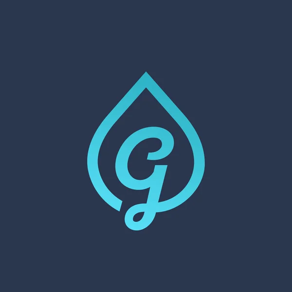 Letter G waterdruppel logo pictogram ontwerp template elementen — Stockvector