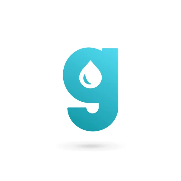 手紙g水滴ロゴアイコンデザインテンプレート要素 — ストックベクタ