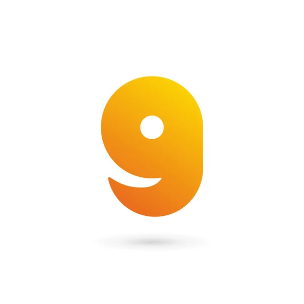 G harfi sayı 9 gülümseme logo simge tasarım şablonu öğeleri — Stok Vektör