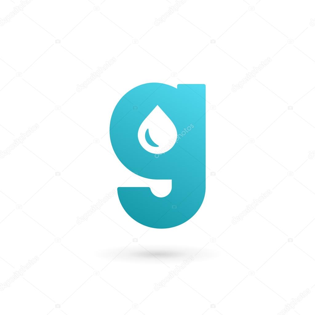 Letter G water drop logo icon design template elements