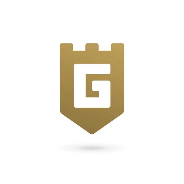 Letra G escudo logotipo icono diseño plantilla elementos — Vector de stock