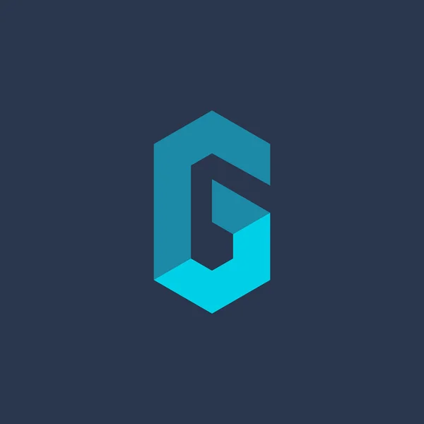 Letter G nummer 6 technologie logo pictogram sjabloon ontwerpelementen — Stockvector