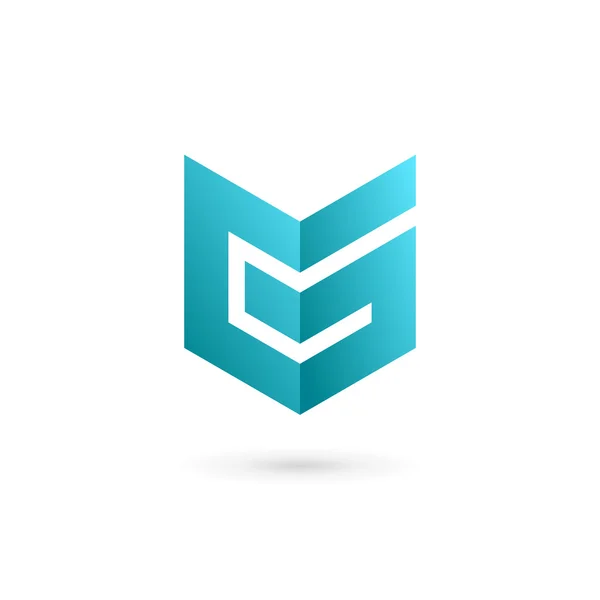 Bokstaven G nummer 6 sköld logo ikon designelement mall — Stock vektor