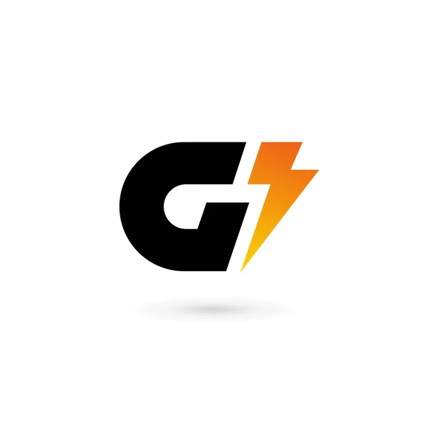 Písmeno G lightning logo ikonu prvky návrhu šablony — Stockový vektor