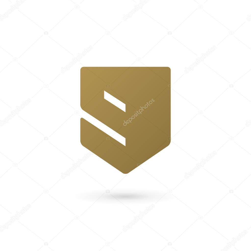 Letter G number 9 shield logo icon design template elements