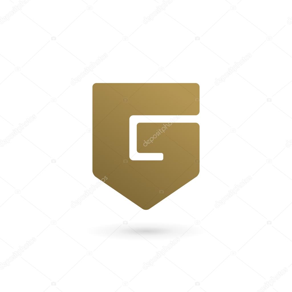 Letter G number 6 shield logo icon design template elements