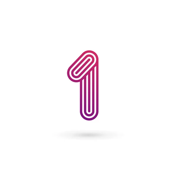 Numero 1 logo icona elementi modello di design — Vettoriale Stock
