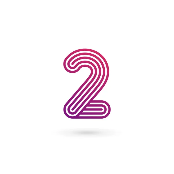 2 numaralı logo simge tasarım şablonu öğeleri — Stok Vektör