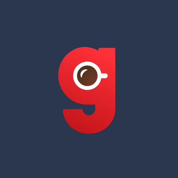 편지 G 커피 로고 아이콘 디자인 서식 파일 요소 — 스톡 벡터