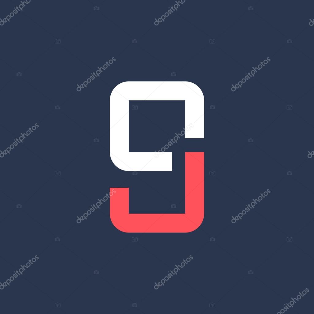 Letter G number 9 mobile phone logo icon design template elements