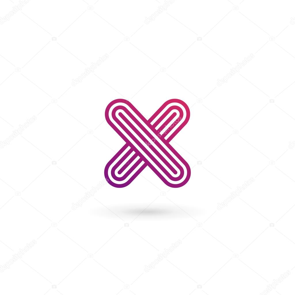 Letter X number 10 logo icon design template elements