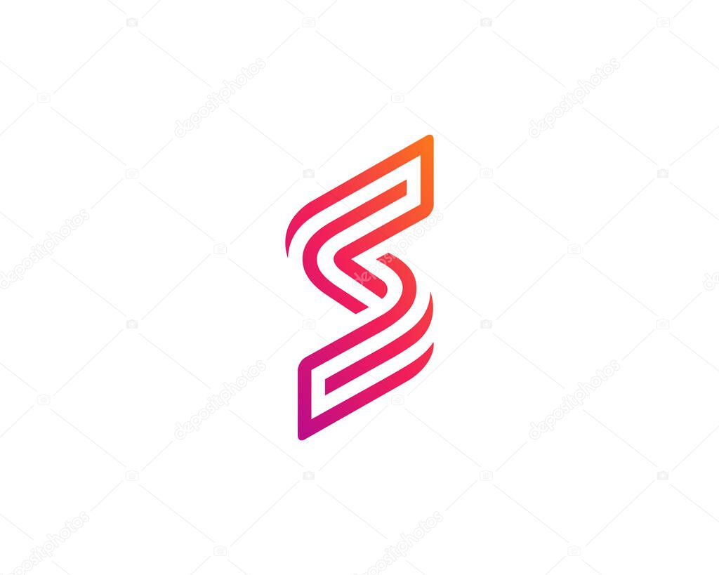 Letter S or number 5 logo icon design template elements