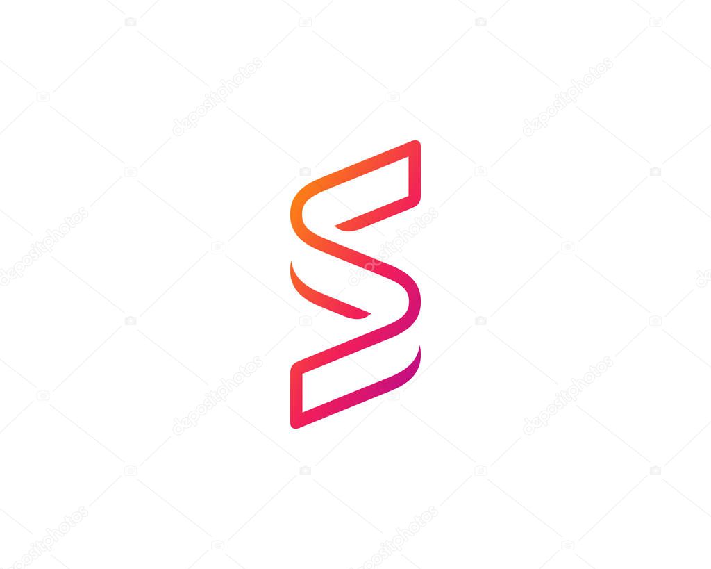 Letter S or number 5 logo icon design template elements