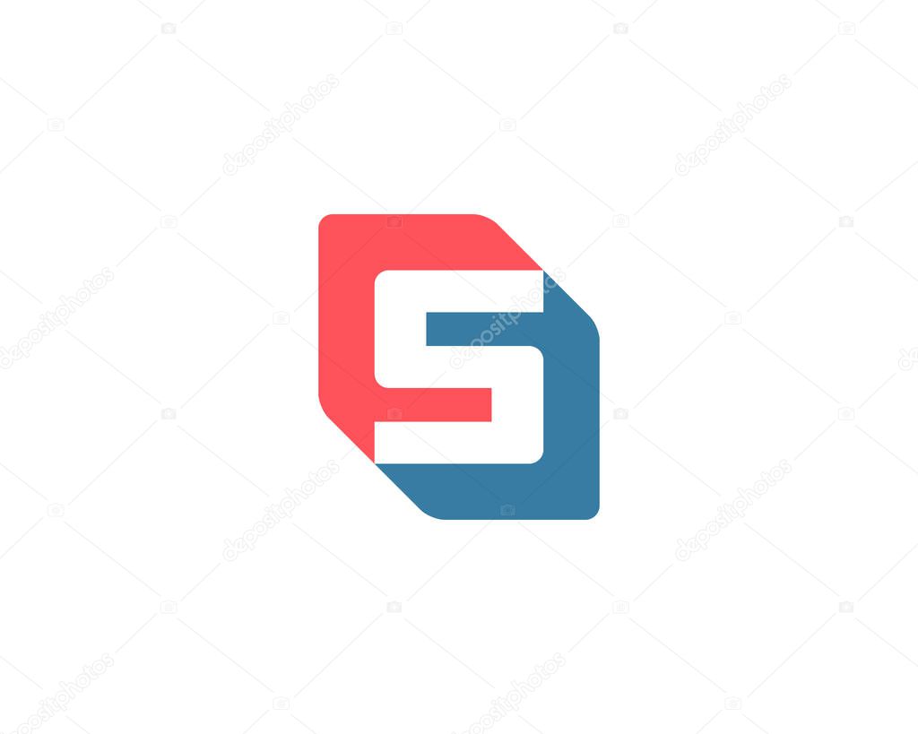 Letter S or number 5 logo icon design template elements