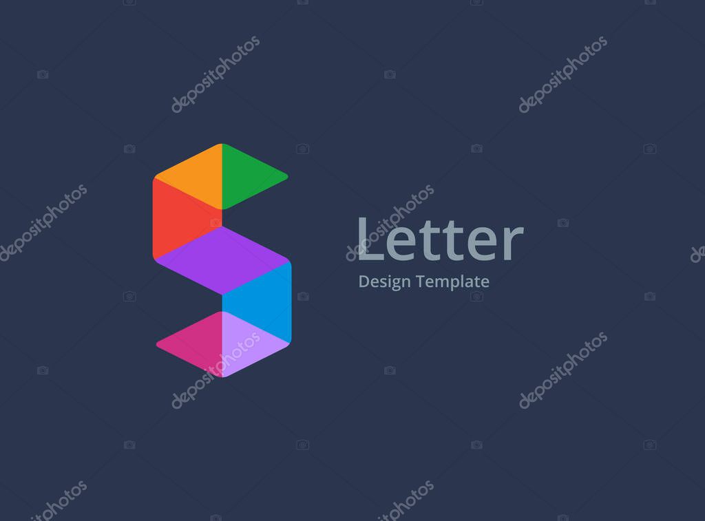 Letter S or number 5 construction logo icon design template elements